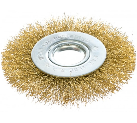 Щетка для УШМ 100мм, плоская, латунь, Matrix 74648