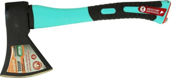 Топор 800 гр, обрезиненная рукоятка, с зажигалкой Sturm! 1015-13-FB0800