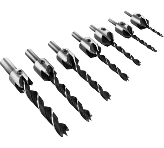 Набор сверл по дереву (3-4-5-6-7-8-9-10 мм) Vertextools