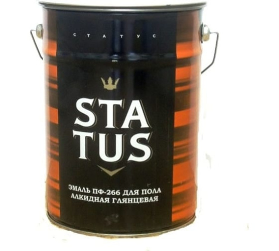 Эмаль ПФ-266 Красно-коричневая 10кг STATUS