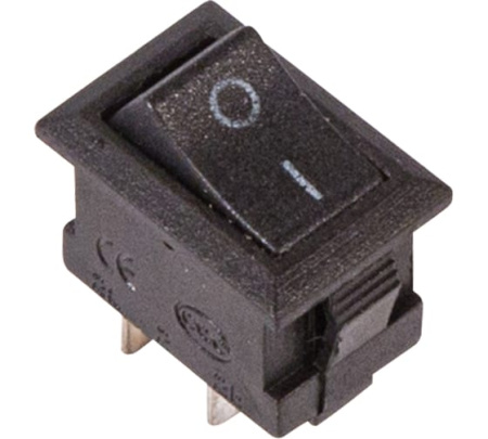 Выключатель клавишный 250V 3A ON-OFF черный Micro REXANT 36-2010