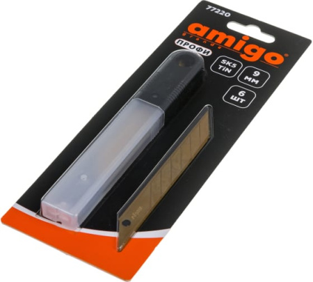 Лезвие 9мм TIN Amigo Grande 6 шт. 77220