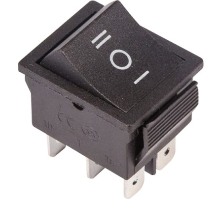 Выключатель клавишный 250V 15A ON-OFF черный с нейтралью (RWB-508, SC-767) 06-0308-В