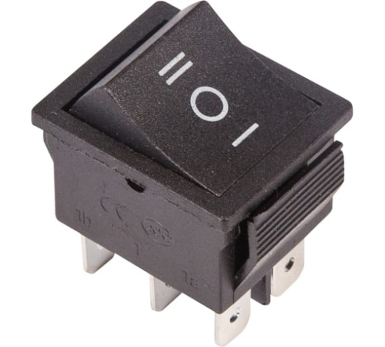 Выключатель клавишный 250V 15A ON-OFF черный с нейтралью (RWB-508, SC-767) 06-0308-В