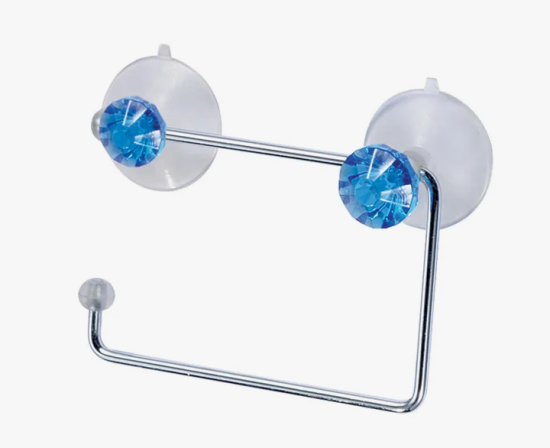 Держатель для туалетной бумаги W2022E Бриллиант,синий (крепление,2 присоски)