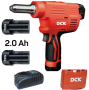Заклепочник аккум. DCK KDPM50 10,8В 2*2Ач 10000Н 2,4-5мм