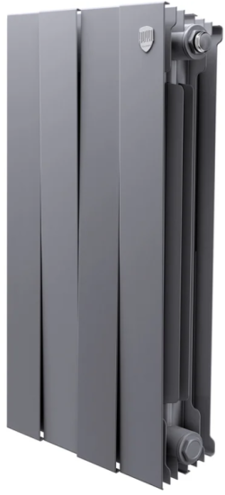 Радиатор биметалл Royal Thermo PianoForte 500/Silver Satin (серый) 4 секции